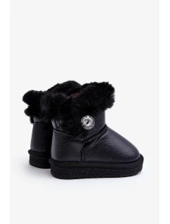 Černé Bessie Zateplené Sněhule S Kožešinou