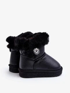 Černé Bessie Zateplené Sněhule S Kožešinou