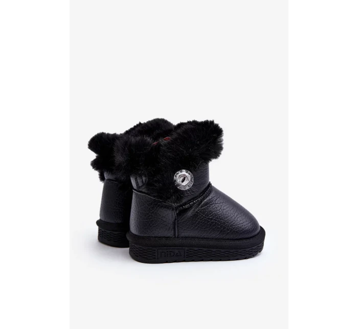 Černé Bessie Zateplené Sněhule S Kožešinou Černé Bessie Zateplené Sněhule S Kožešinou