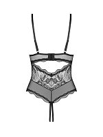 Dámské body Perisia Crotchless Teddy černé - Obsessive