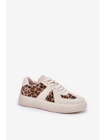 Dámské sneakers s leopardím vzorem na platformě béžové model 21689446 - Boto Dámské sneakers s leopardím vzorem na platformě béžové model 21689446 - Boto
