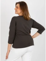 Dámska blúzka RV BZ 8457.47P tmavá khaki - FPrice Dámska blúzka RV BZ 8457.47P tmavá khaki - FPrice