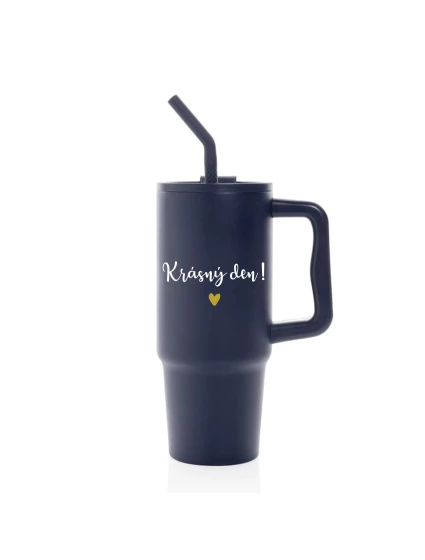 KRÁSNÝ DEN - modrý cestovní termohrnek 900 ml