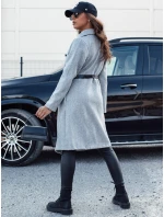 Dámský dlouhý kabát světle šedý Dstreet model 21980444 - FashionStreet