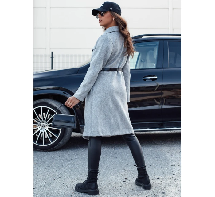 Dámský dlouhý kabát světle šedý Dstreet model 21980444 - FashionStreet