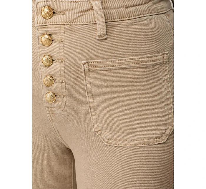 Jeansy damskie wide leg z wysokim stanem beżowe model 22102019 - FashionStreet