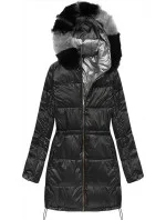 Čierna obojstranná dámska zimná bunda (1908)