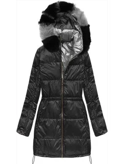 Čierna obojstranná dámska zimná bunda (1908)