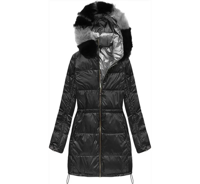 Čierna obojstranná dámska zimná bunda (1908)
