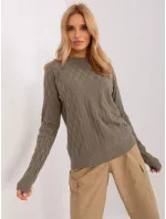 Sweter AT SW model 18904835 khaki - FPrice Sweter AT SW model 18904835 khaki - FPrice