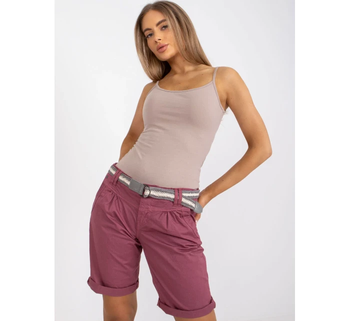 Šortky D63990Z63080Z tmavoružové