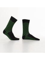 Čierno-zelené pánske pruhované ponožky