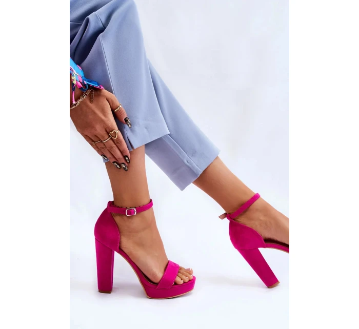 Semišové sandále na podpätku Fuchsia Spectacular Semišové sandále na podpätku Fuchsia Spectacular