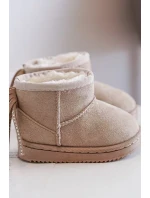 Dětské zateplené sněhule s třásněmi, béžová Mikyla