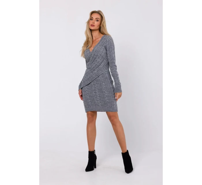 Dámské pletené šaty model 20724703 šedé - Moe