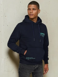 Pánska mikina s kapucňou tmavomodrá FashionStreet BX5689