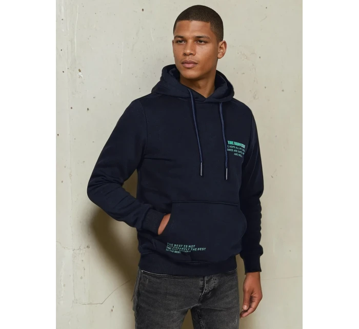 Pánská mikina s kapucí tmavě modrá Dstreet model 21976030 - FashionStreet