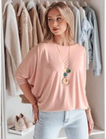 Dámská máslová halenka oversize s přívěskem powder pink Dstreet model 21985621 - FashionStreet