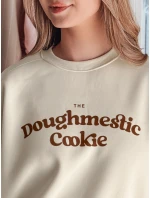 Dámská oversize mikina s potiskem světle béžová Dstreet model 21988131 - FashionStreet