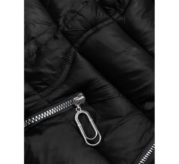 Čierna ľahká dámska prechodná bunda (b8058-1)