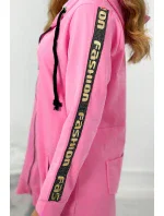 Mikina so zipsom na chrbte svetlo ružová