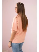 Bavlněná halenka s potiskem srdce model 19747404 - K-Fashion