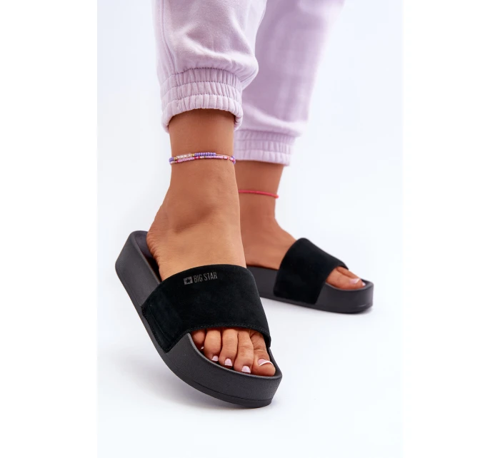 Dámské sandály na platformě z semiše Big Star model 21655540 černé - Big Star Shoes