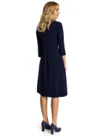 M335 Šaty s prednými záhybmi - tmavomodré
