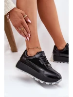 Dámske kožené tenisky na platforme Big Star HI-POLY SYSTEM - čierne