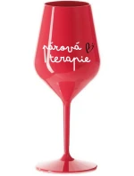 PÁROVÁ TERAPIE - červená nerozbitná sklenice na víno 470 ml