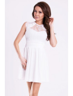 Dámske spoločenské šaty s rozšírenou sukňou EMAMODA biele - Biela / S - YNS