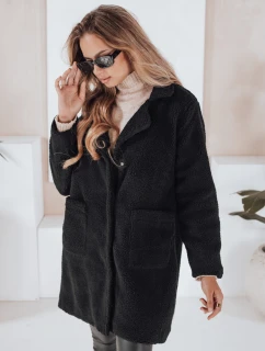 Dámsky plyšový kožuch čierny FashionStreet NY0756