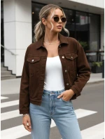 Dámska hnedá džínsová bunda FashionStreet TY5343