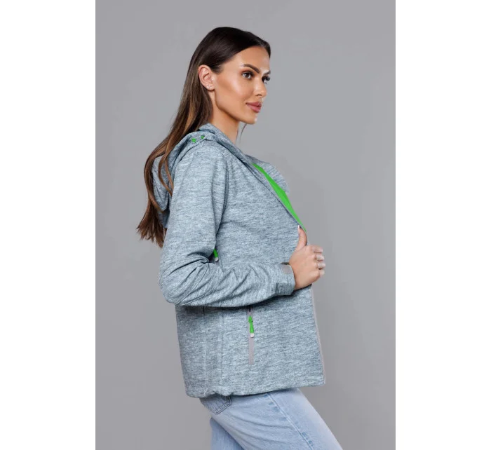 Šedo-limetková dámska športová bunda typu "softshell" (DW-21605) Šedo-limetková dámska športová bunda typu "softshell" (DW-21605)