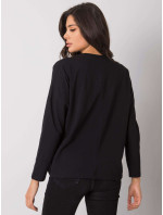 RUE PARIS Čierne dámske tričko s dlhým rukávom