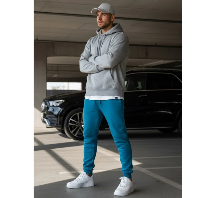 Pánske tyrkysové tepláky FashionStreet UX3428 Pánske tyrkysové tepláky FashionStreet UX3428