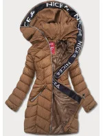 Hnedá dámska páperová bunda pre prechodné obdobie (2M-001)