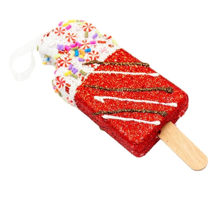 ZMRZLINOVÁ DEKORÁCIA ZÁVESNÁ OZDOBA 3KS ČERVENÁ