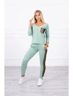 Tmavo mätová sada s leopardím potlačou