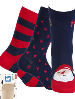 Pánske slávnostné vianočné vzorované ponožky 3PP
