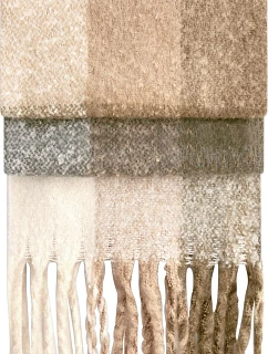 Beechfield B 494R Šál „Fluffy Check“ 53.494R hnedý kockovaný