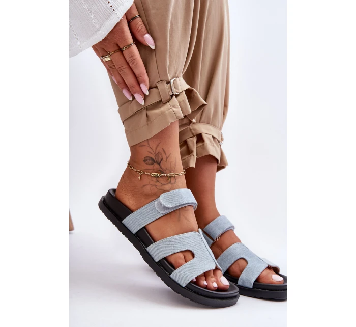 Kožené klasické žabky dámské na suchý zip hnědé model 21628572 - Boto