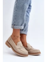 model 21648148 Dámské kožené mokasíny béžové - Zazoo