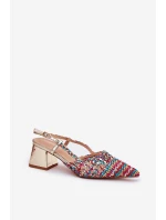 Sandály Na Podpatku S Pletením A  Multikolor model 21689747 - Boto