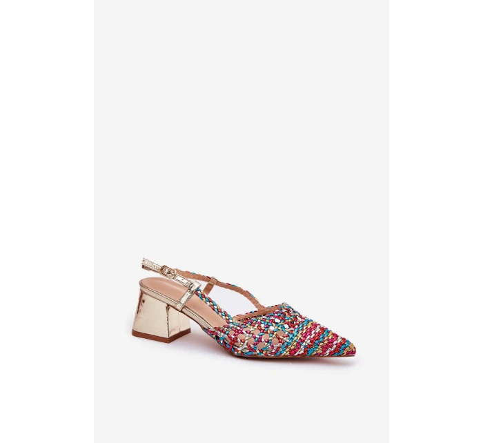 Sandály Na Podpatku S Pletením A  Multikolor model 21689747 - Boto