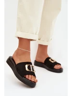 Dámské pantofle se zlatým detailem Černé Elmera Dámské pantofle se zlatým detailem Černé Elmera