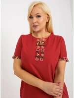 Sukienka LK SK model 21271935 bordowy - FPrice Sukienka LK SK model 21271935 bordowy - FPrice