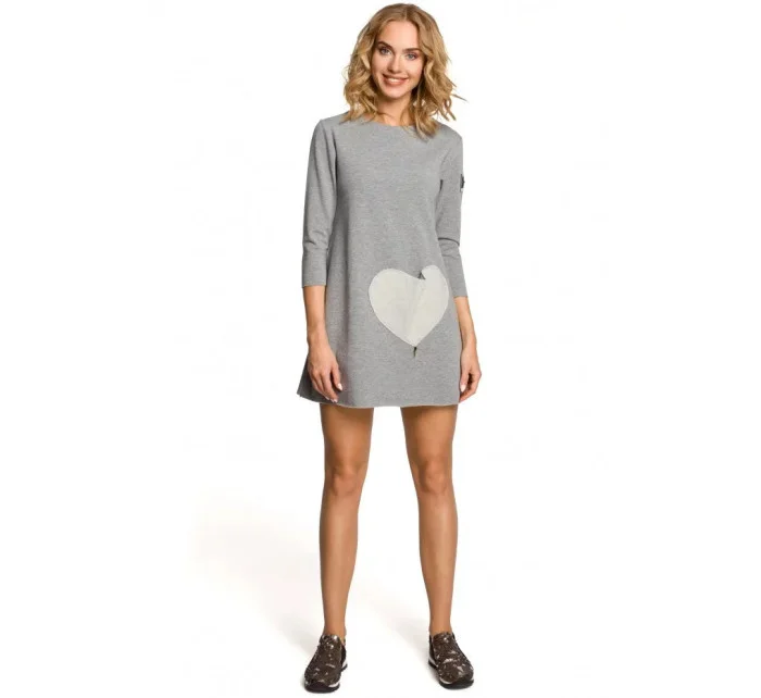 Dámska tunika z francúzskeho froté úpletu s vreckom v tvare srdca M053 - MOE