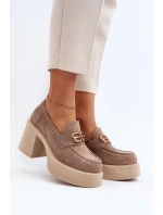 Dámske topánky na podpätku 20170 / 193930 Béžová s ecru - ZaZoo