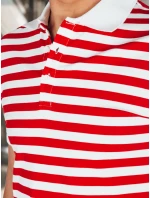 Pánske pruhované polo tričko biele FashionStreet PX0643 Pánske pruhované polo tričko biele FashionStreet PX0643